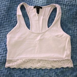 Lace Trim Crop Tank